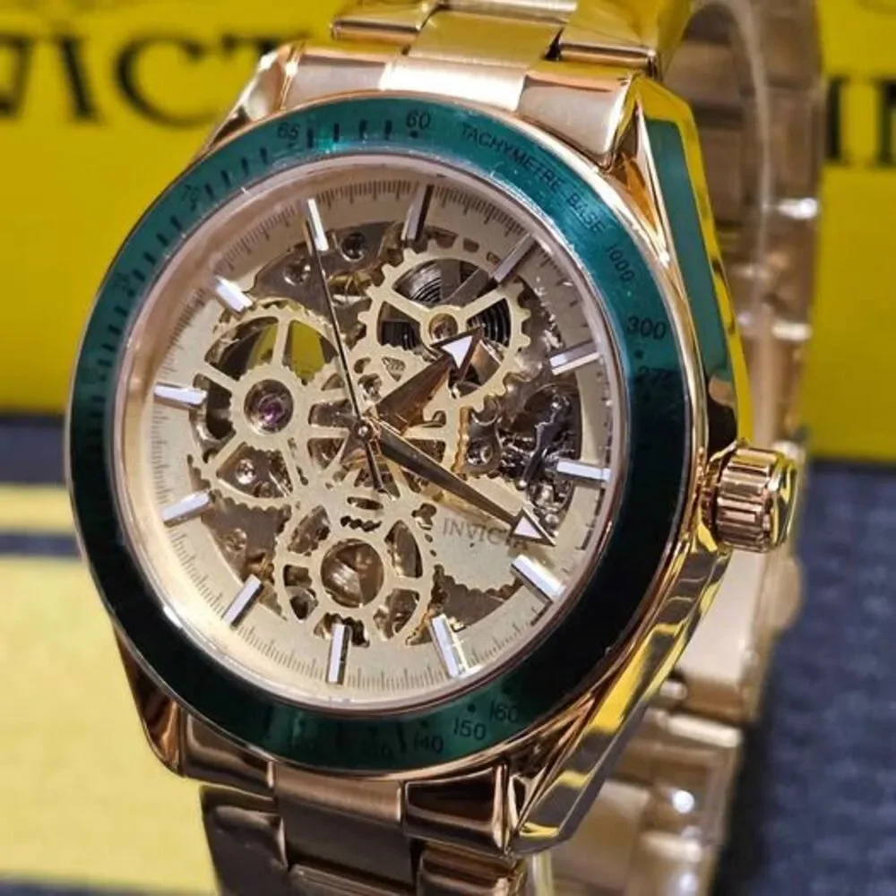 Invicta Skeleton Automatic Watch – Gold & Silver Two-Tone – Men’s Luxury Design
